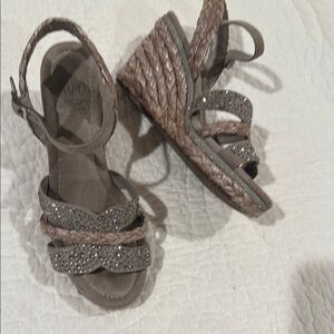 Impo Brown Wedge Sandals with Ankle Strap